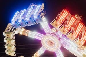 One of the carnival rides at Sights & Sounds of Christmas