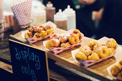 Fried mini-doughnuts served at the food court.